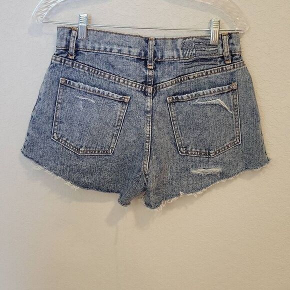 Revice Womens Shorts Jean Denim Distressed Button Fly Size 26 - Picture 2 of 6